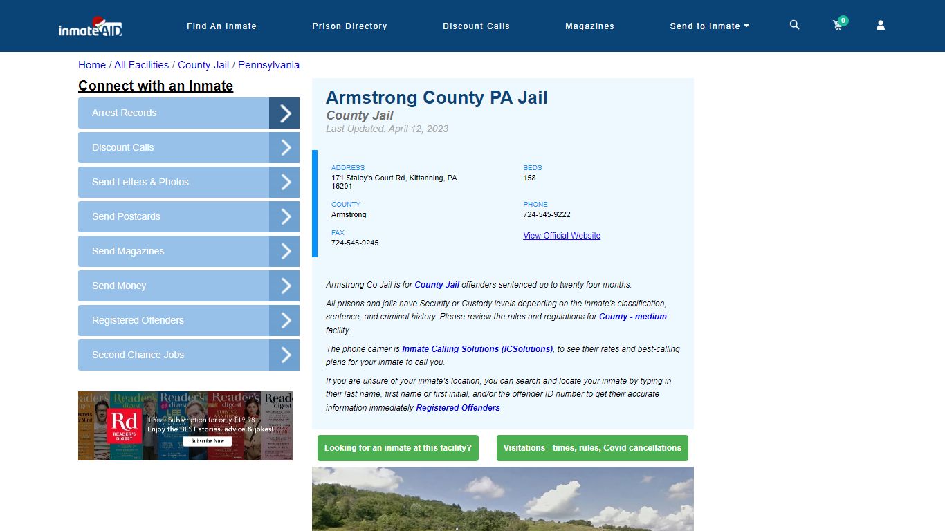 Armstrong County PA Jail - Inmate Locator - Kittanning, PA