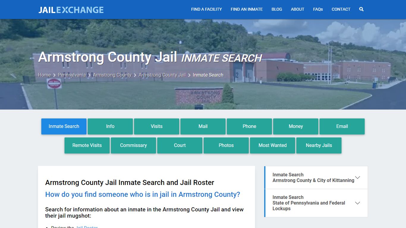 Inmate Search: Roster & Mugshots - Armstrong County Jail, PA